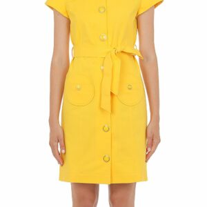 Gelbes Kleid mit Gürtel von B.Moschino