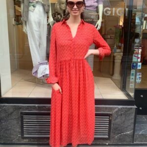Midi-Hemdblusenkleid in Rot von Akris Punto