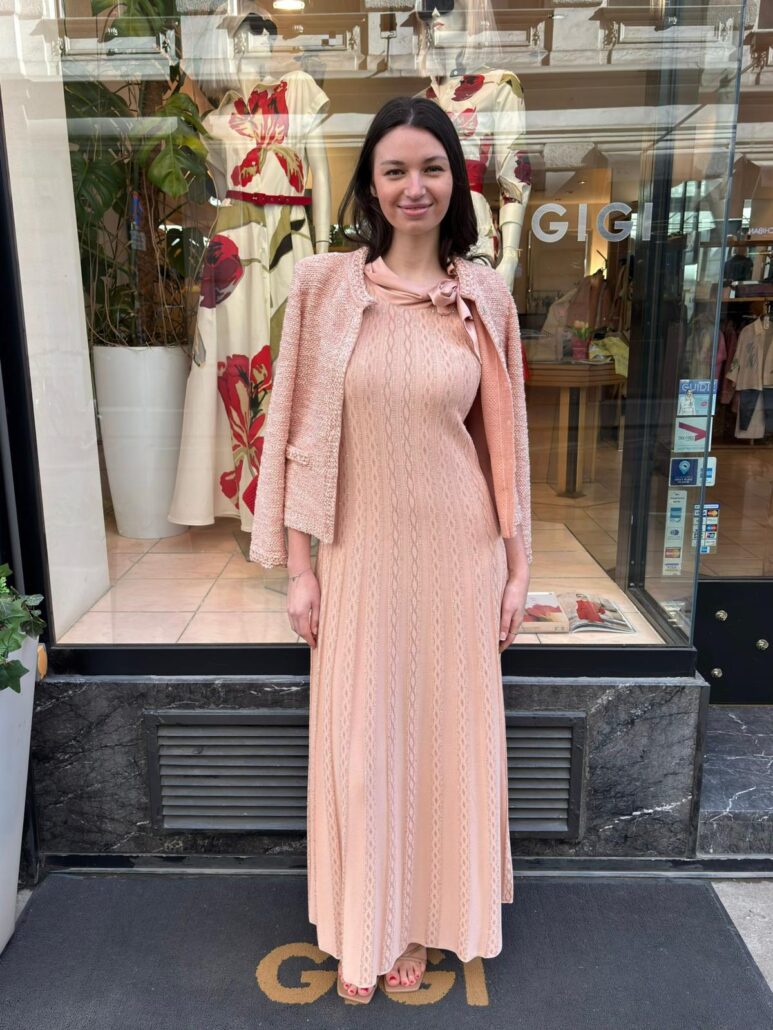 D.Exterior Strickjacke lachs Damen – elegantes Strickjäckchen bei Boutique GIGI Wien