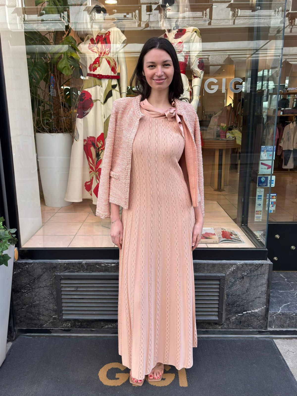 D.Exterior Strickjacke lachs Damen – elegantes Strickjäckchen bei Boutique GIGI Wien