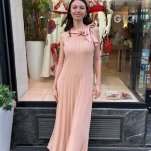 D.Exterior elegantes Strickkleid lachs Damen – feines Strickkleid mit Pailletten bei Boutique GIGI Wien